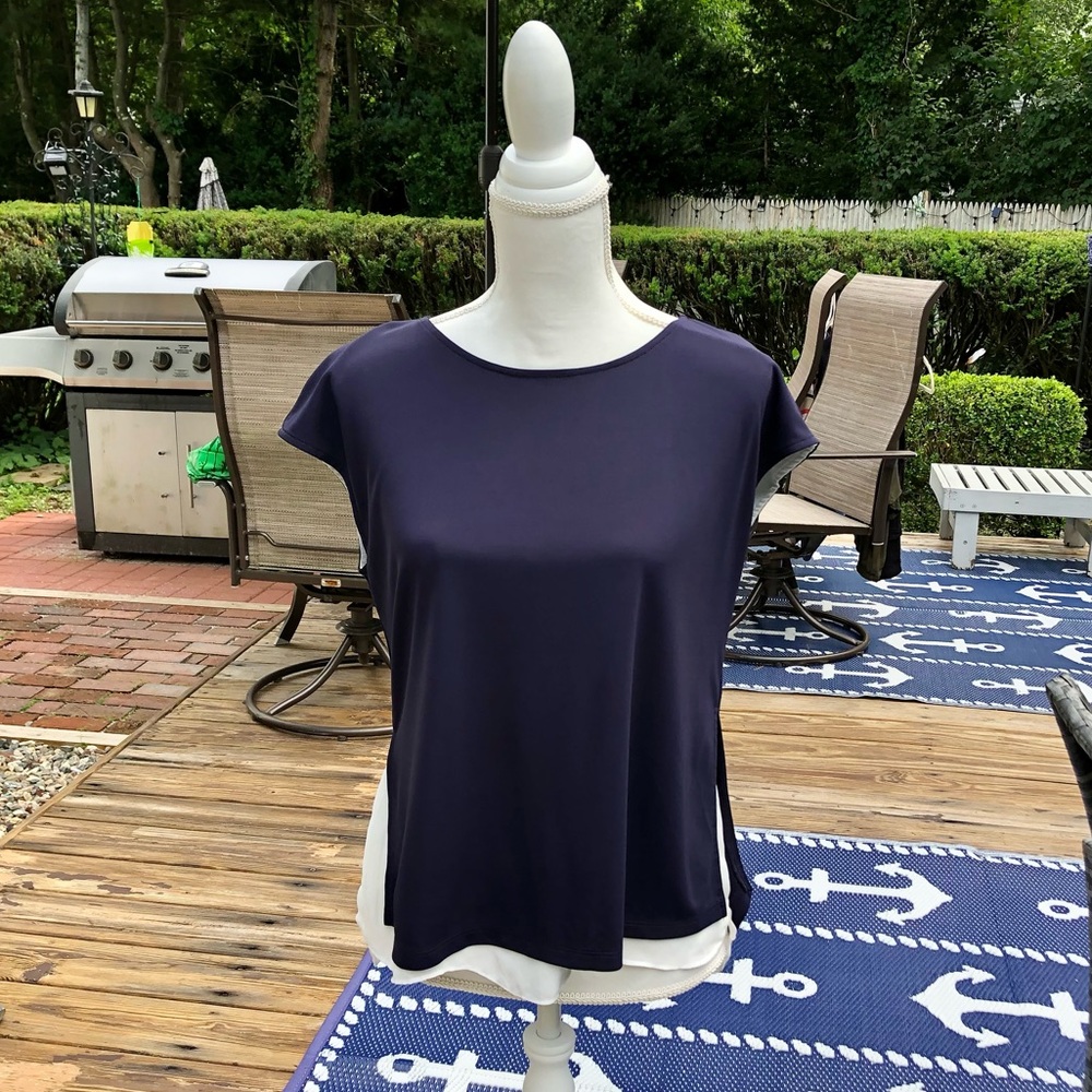 Ann Taylor Navy w/White Top Med